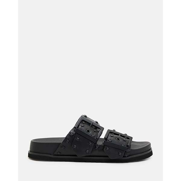 Allsaints Australia Womens Sian Leather Studded Sandals Black AU83-385